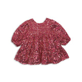 Konges Slojd lila sequins mašna haljina, sparkling sangria