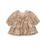 Konges Slojd lila sequins mašna haljina, gold glitter