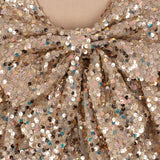 Konges Slojd lila sequins mašna haljina, gold glitter