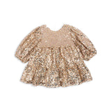 Konges Slojd lila sequins mašna haljina, gold glitter