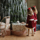 Konges Slojd velvet dupla mašna 2 kom, cherry