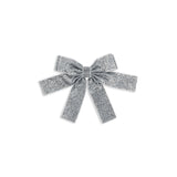 Konges Slojd velvet dupla mašna za kosu, silver