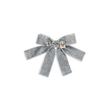 Konges Slojd velvet dupla mašna za kosu, silver