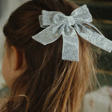 Konges Slojd velvet dupla mašna za kosu, silver