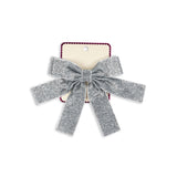 Konges Slojd velvet dupla mašna za kosu, silver