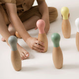 Nobodinoz wooden bowling set natural beech wood