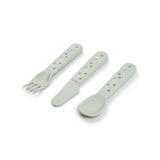 Done By Deer foodie cutlery set happy dots, green