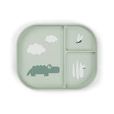 Done By Deer foodie compartment plate croco, green