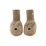Donsje maicer merino wool booties bear, milk chocolate melange