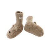 Donsje maicer merino wool booties bear, milk chocolate melange