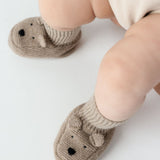 Donsje maicer merino wool booties bear, milk chocolate melange