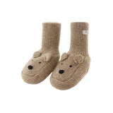 Donsje maicer merino wool booties bear, milk chocolate melange