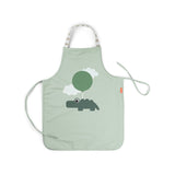 Done By Deer waterproof kids apron happy clouds, green