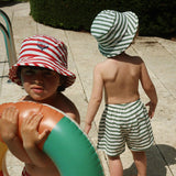 Konges Slojd asnou bucket hat, stripe rouge