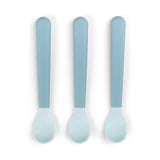 Done By Deer foodie easy grip baby spoon 3 pack, blue