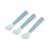 Done By Deer foodie easy grip baby spoon 3 pack, blue