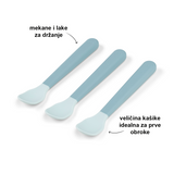 Done By Deer foodie easy grip baby spoon 3 pack, blue