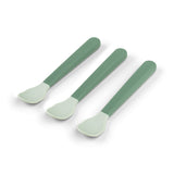 Done By Deer foodie easy-grip baby spoon 3 pack, green