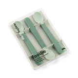 Done By Deer foodie easy-grip baby spoon 3 pack, green