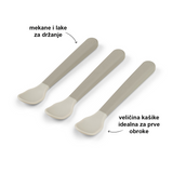 Done By Deer foodie easy grip baby spoon 3 pack, sand