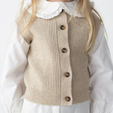 Donsje tjitske vest, white sand melange