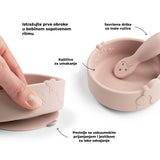 Done By Deer sheepy silikonska stick&stay činija i kašika, roze