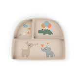 Done By Deer celebration silikonski stick&stay tanjir sa pregradama, bež