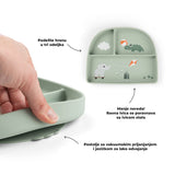 Done By Deer stick&stay compartment plate playground, green