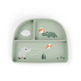 Done By Deer stick&stay compartment plate playground, green