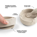 Done By Deer sheepy silikonska stick&stay činija i kašika, bež