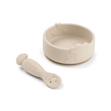 Done By Deer sheepy silikonska stick&stay činija i kašika, bež