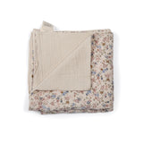 Maison D'ete muslin blanket, summer garden/butter cream