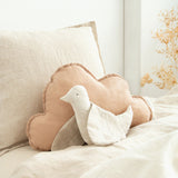 Nobodinoz cloud cushion L1N0 in washed French linen, sand