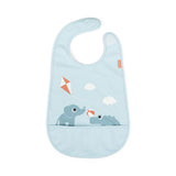 Done By Deer bib w/velcro playground, blue