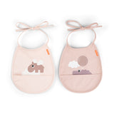 Done By Deer tiny pocket bib 2 pack happy clouds, powder