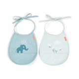 Done By Deer tiny pocket bib 2 pack elphee, blue