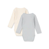 KONGES SLOJD PERLA 2 PACK LS BODY OCS, BUTTERCREAM/PEARL BLUE