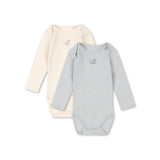 KONGES SLOJD PERLA 2 PACK LS BODY OCS, BUTTERCREAM/PEARL BLUE