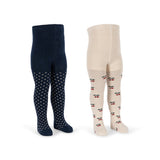 KONGES SLOJD 2 PACK CHERRY DOT TIGHTS, CHERRY MIX