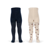 KONGES SLOJD 2 PACK CHERRY DOT TIGHTS, CHERRY MIX