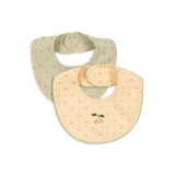 KONGES SLOJD BASIC 2 PACK BIBS, coeur golden/coeur lint