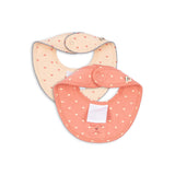 KONGES SLOJD BASIC 2 PACK BIBS, coeur lantana/teddy coeur