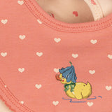KONGES SLOJD BASIC 2 PACK BIBS, coeur lantana/teddy coeur