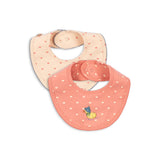 KONGES SLOJD BASIC 2 PACK BIBS, coeur lantana/teddy coeur