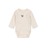KONGES SLOJD BASIC LONG SLEEVE NEWBORN BODY, blue dot