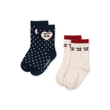 KONGES SLOJD 2 PACK JAQUARD SOCKS, cherry mix