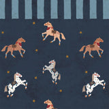 Dekornik wallpaper spanish horses with border, blue
