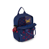 Caramel&cie navy blue velvet cherries backpack