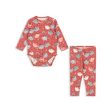 KONGES SLOJD BASIC BODY/PANTS SET, bow ballerina blush