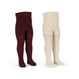 Konges Slojd 2 pack pointelle tights, bordeaux/off white